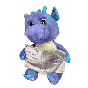 Cuddle Barn Musical Purple Dragon Plush Reading Fairy Tales Book Stuffed Animal